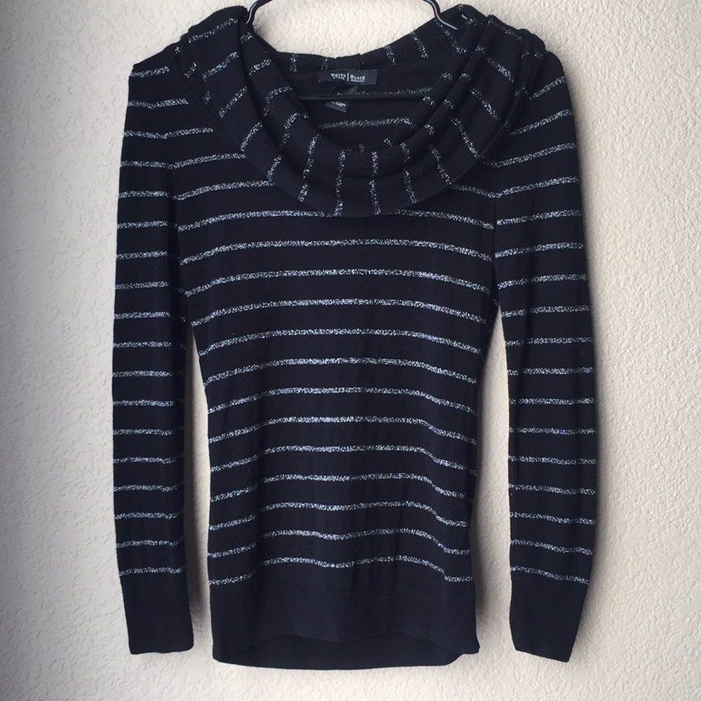 WHBM Sparkly Black/Silver Top